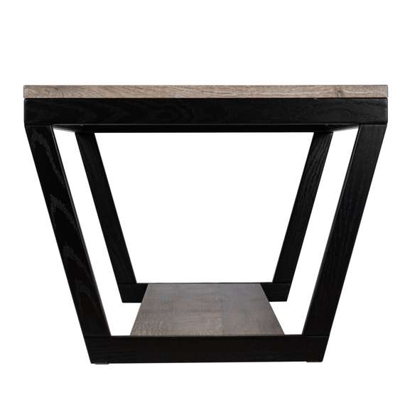 Стол журнальный BeautyStyle 33 дуб крымский состаренный/венге/стекло черное