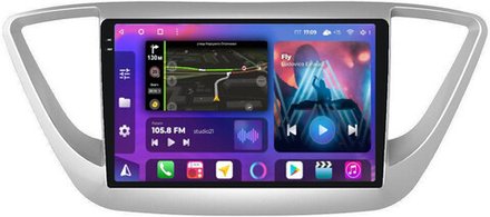 Магнитола для Hyundai Solaris 2 2017-2022 (рамка серебро) - FarCar 766M на Android 13, 2K QLED, ТОП процессор, CarPlay, 4G SIM-слот