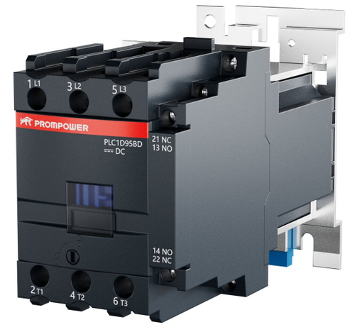 Контактор Prompower PLC1D95BD серии Pulse, ток 95А, 3 полюса, доп контакт 1НО+1НЗ, катушка 24DC