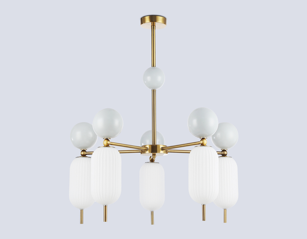 Светильник на штанге LH53104/5 BS/GR/FR латунь/серый/белый матовый G9*5 max 28W D650*750