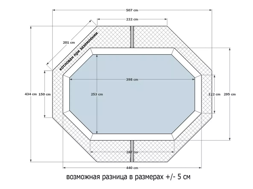 Морозоустойчивый сборный бассейн 400 х 250 см "Иркут" овальный