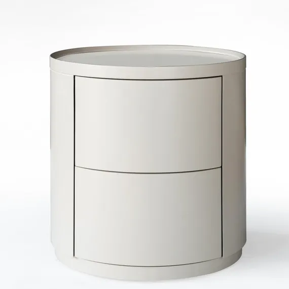 Прикроватная тумбочка 4267 с двумя ящиками, светло-серая