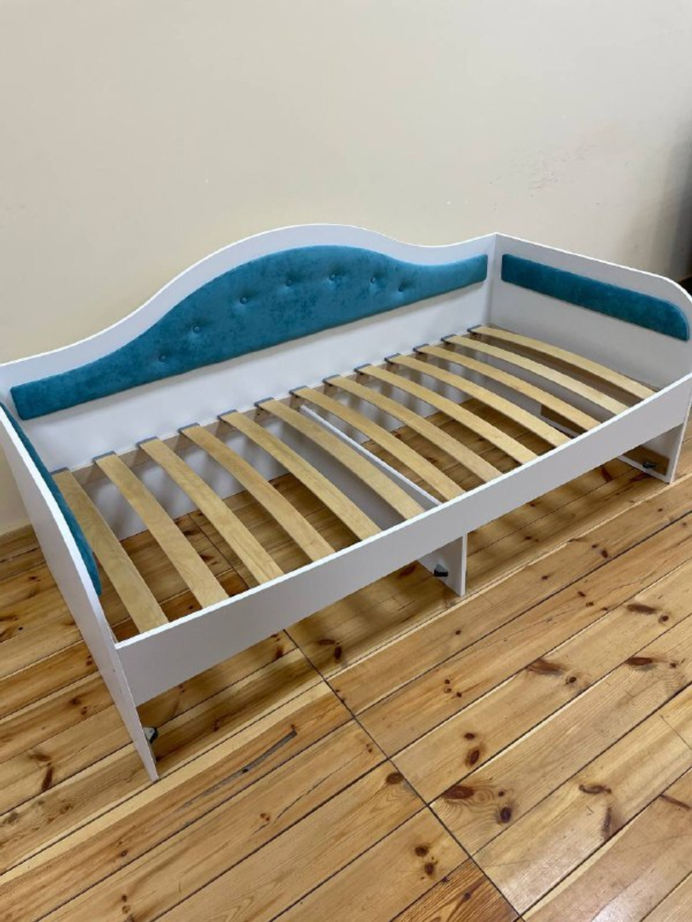 Кровать Lori Белый/Лофти Лазурь 190*90