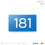 Номер на дверь 181, табличка на дверь для офиса, квартиры, кабинета, аудитории, склада, голубой 120х70 мм, Айдентика Технолоджи