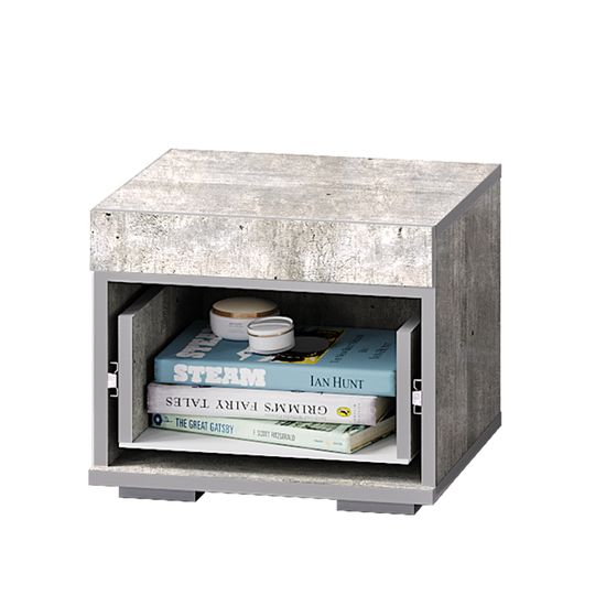 Тумба прикроватная ИНСТАЙЛ ТБ-23 NEW бетон/белый шагрень (502*363*382) /1/