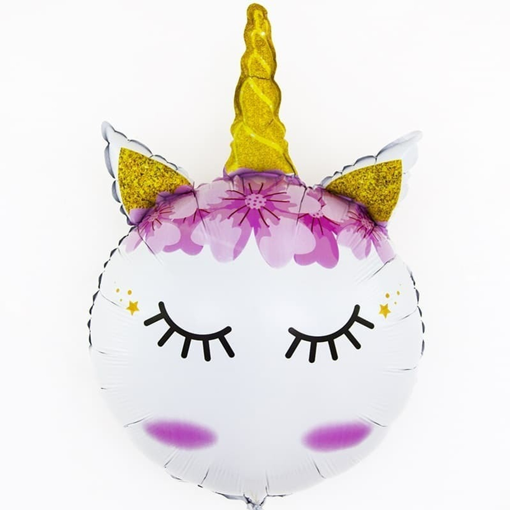 К Фигура Голова единорога сказочного, Белый, 32''/81 см, 1 шт.