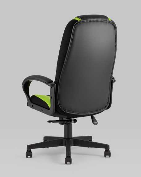 TopChairs ST-CYBER 9 GREEN ткань/экокожа черный/зеленый