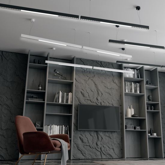 358871 OVER NT22 338 белый Светильник накладной/подвесной светодиодный (длина подвесов 1,2м) IP20 LED 4000K 30W 220V ITER