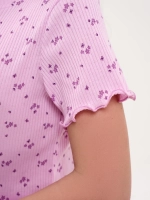 Пижама домашняя с шортами в рубчик