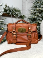 Женская сумка-сэтчел из натуральной винтажной кожи цвета whisky