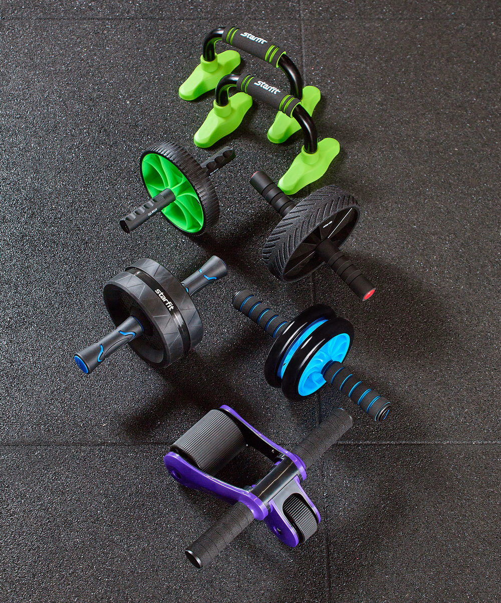 Ролик для пресса широкий RL-106, черный/темно-синий