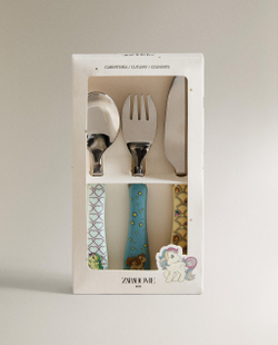 Zara Home набор столовых приборов из нержавеющей стали, цвет разноцветный, 18 см · 9610/311