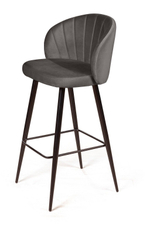 Стул барный Mont Blanc, бархат антрацит 14 / черный конус