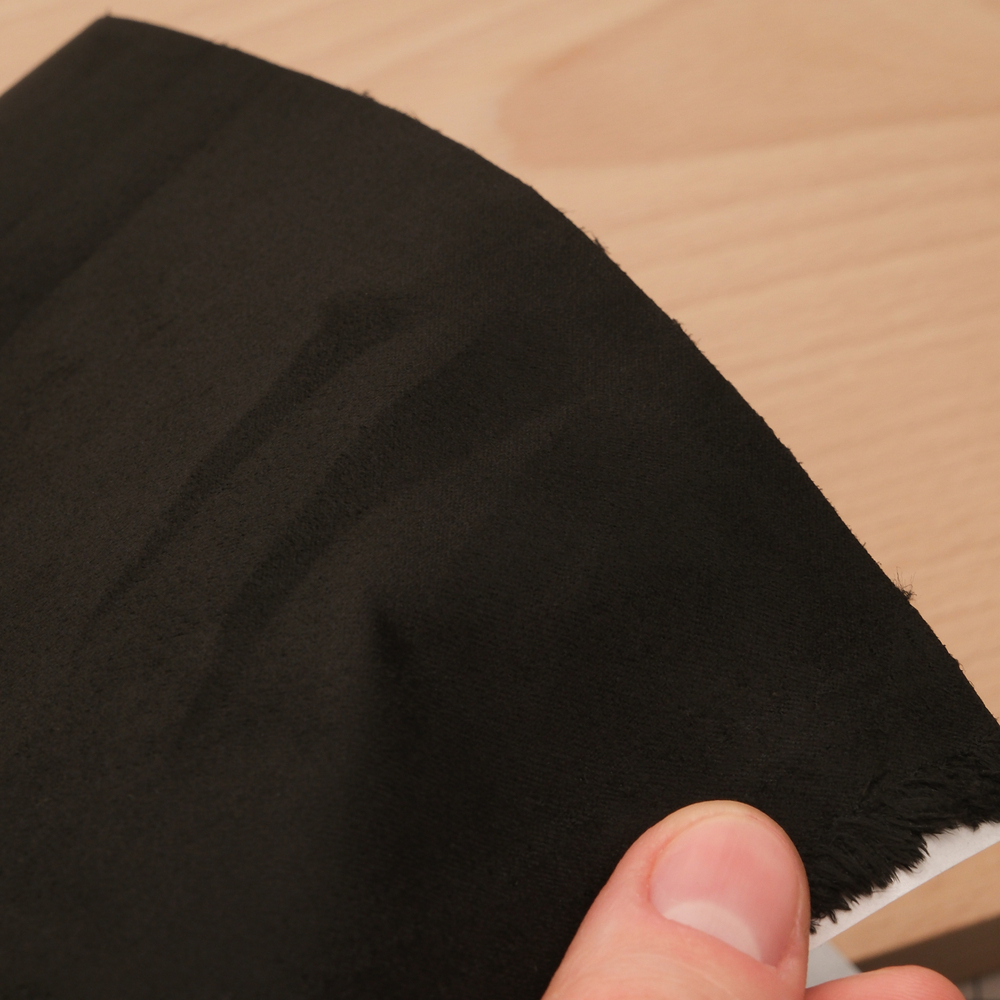 Велюр самоклеящийся 0,35мм, цвет черный, лист 140*50 см