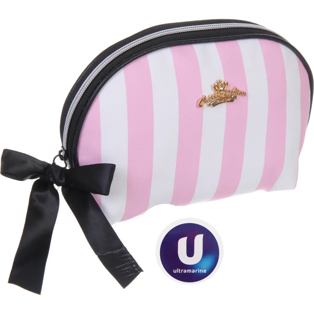 Косметичка «ФРАТЕЛЛИ», цвет розовый/белый, 24*15*7см (лейбл Ultramarin)