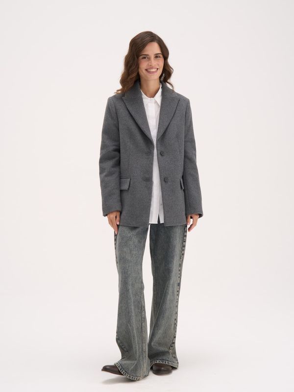 Пальто укороченное из смесовой шерсти «Графит» женское