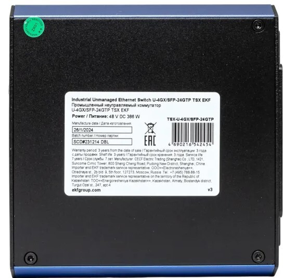 Коммутатор промышленный неуправляемый EKF TSX-U-4GX/SFP-24GTP