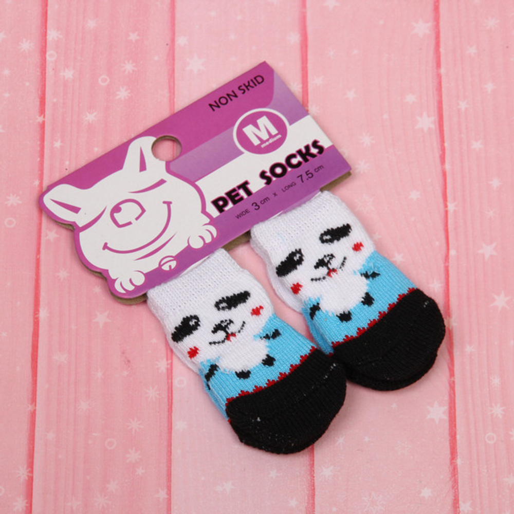 Носочки для животных «LAPUSIK», пандочка, цвет черный, размер m, 3см