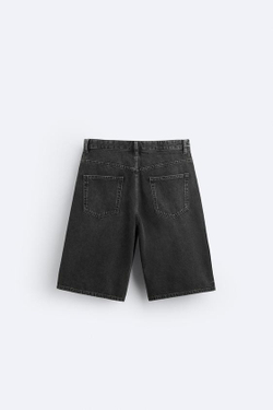 ZARA ДЖИНСОВЫЕ ШОРТЫ BAGGY-FIT, ЧЕРНЫЙ