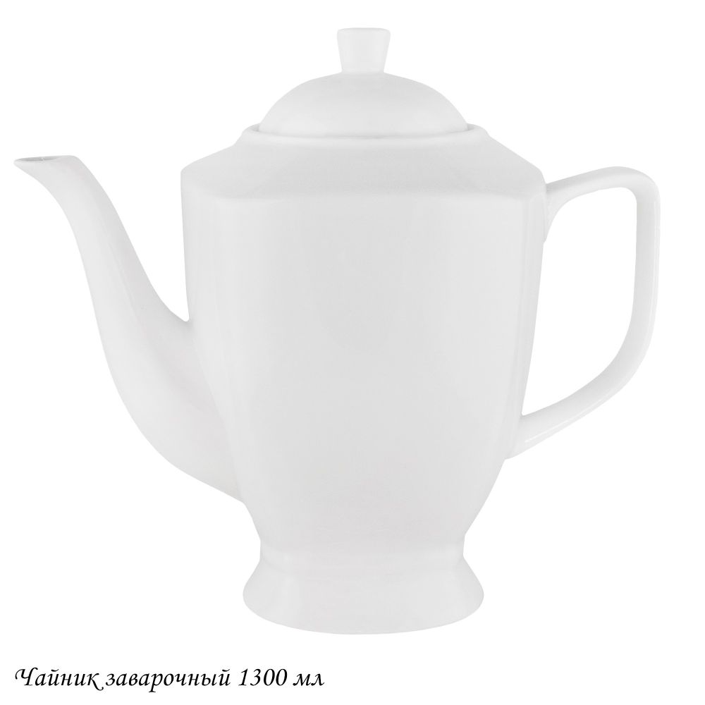Lenardi 118-122 Чайник заварочный 1300мл BIANCO в под.уп.(х8)Фарфор