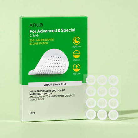 Anua Игольчатые точечные патчи с кислотами против воспалений  Triple Acid Spot Care Microdart Patch