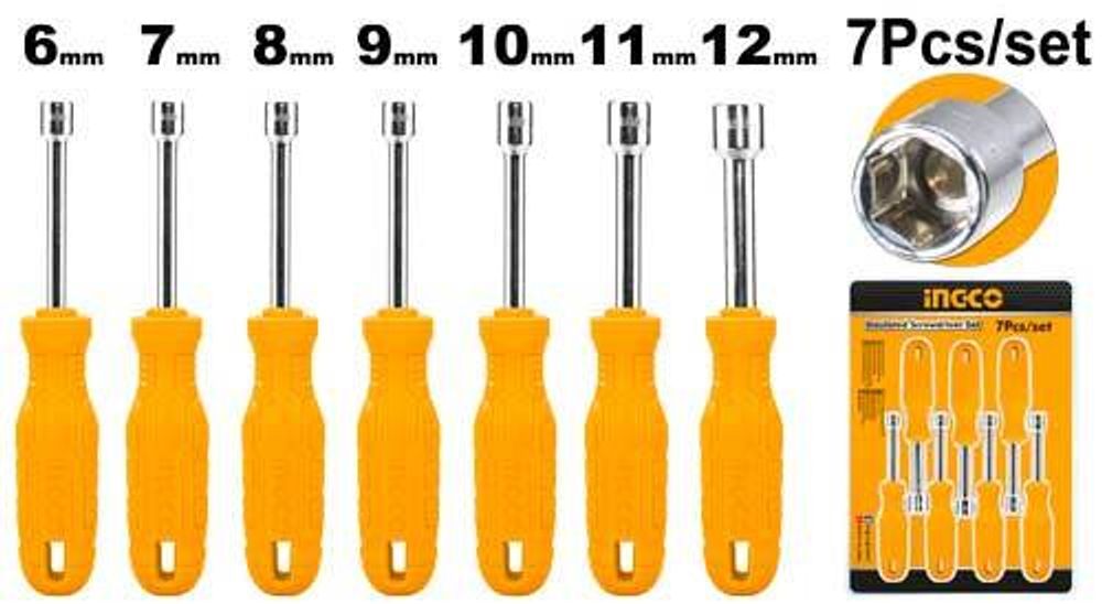 Набор торцевых отверток 7 шт. INGCO HKNSD0701
