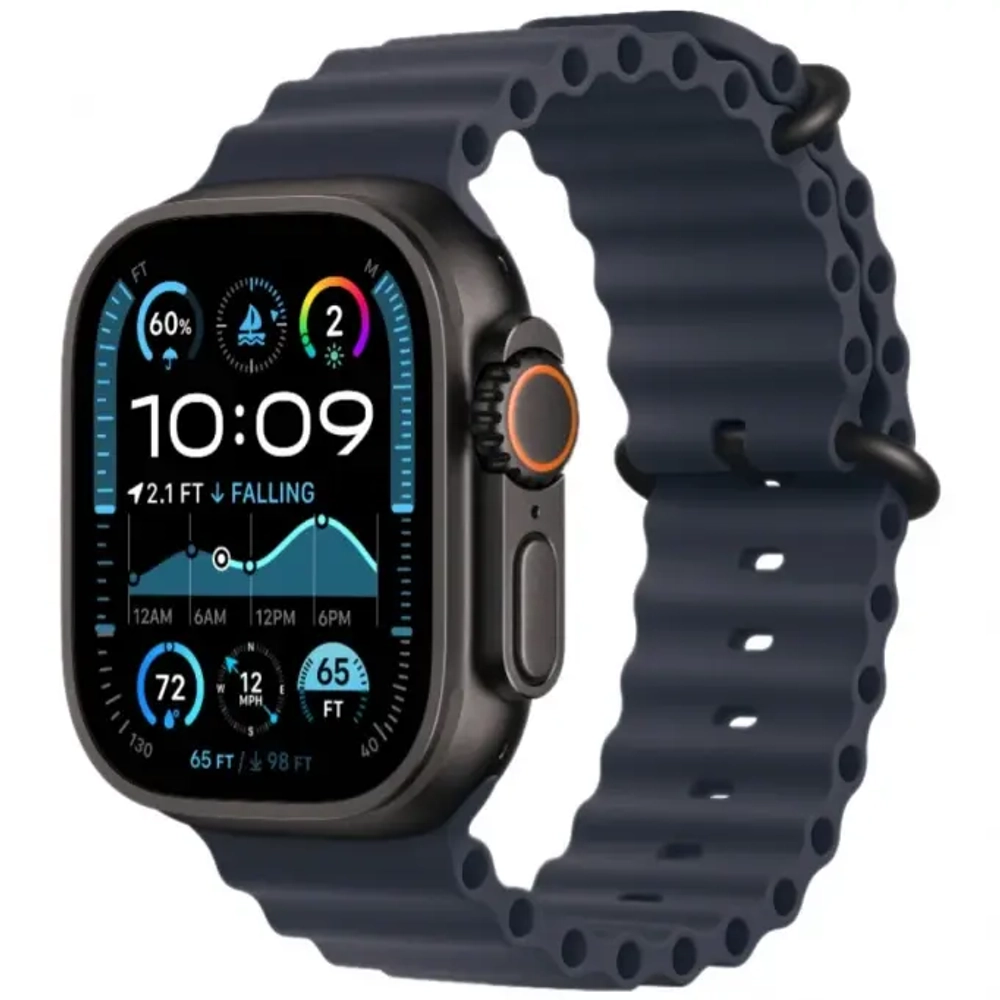 Apple Watch Ultra 2 (2024) GPS+Cellular 49mm, Black Titanium ремешок "Navy Ocean Band"