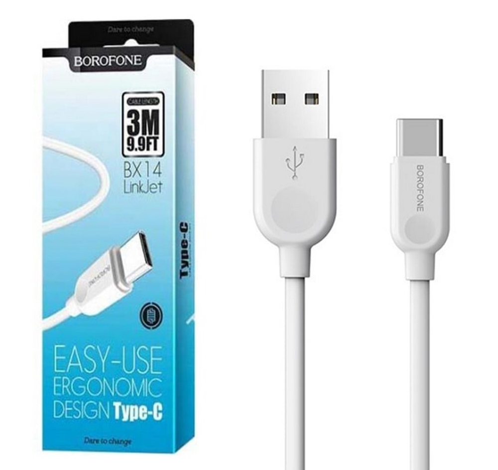 Кабель USB - TypeC BOROFONE BX14 (белый) 3м