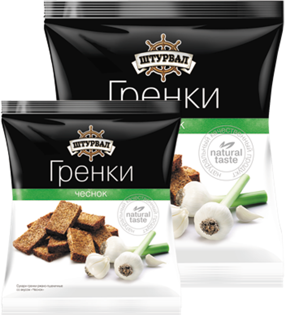 Гренки ржано-пшеничные чеснок 40г (32шт)