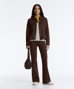 Oysho Куртка с эффектом неопрена в рубчик, коричневый