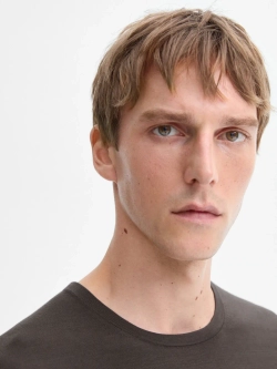 Massimo Dutti Футболка из 100% хлопка, мышино-серый