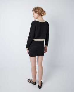 Комплект: жакет и юбка черный/золото