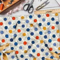 Ткань барби разноцветный горох