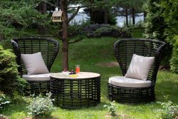 "Парма" кофейный комплект из искусственного ротанга, цвет бронзовый