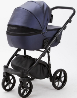 Детская коляска Adamex Bibione Deluxe 2 в 1 BI-SM09 (Т.СИН.ПЕРЛ.ПЕРФ.КОЖА)