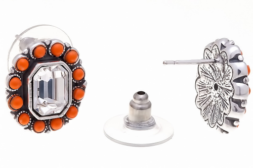 "Марбелья" серьги в серебряном покрытии из коллекции "Шер" от Jenavi  с замком пуссеты