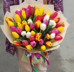 Букет микс из тюльпанов "Three colours"