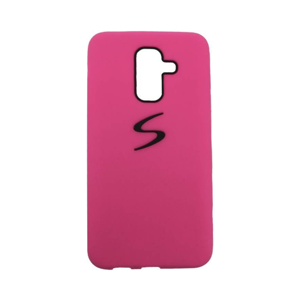 Силиконовый матовый чехол S-Design для Samsung A6 Plus 2018, ярко-розовый