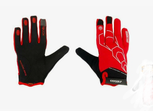 Перчатки TRIX nw  мужские, XL, полноразмерные, гелев. вставки, дышащая лайкра/искусств. замша, черно-красные