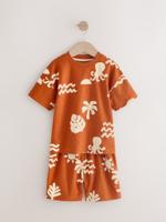 Пижама для мальчика Next AC0-920, 3 шт., Кирпичный, Синий, Горчичный