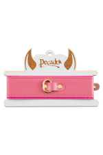 Розовый двуслойный кожаный ошейник с подкладкой из фетра (Цвет: розовый)