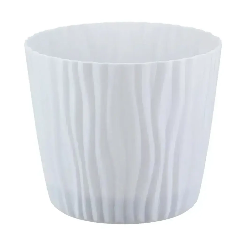 Кашпо ВОЛНА D160мм 2л с вкладышем Белый (комплект 12 шт)