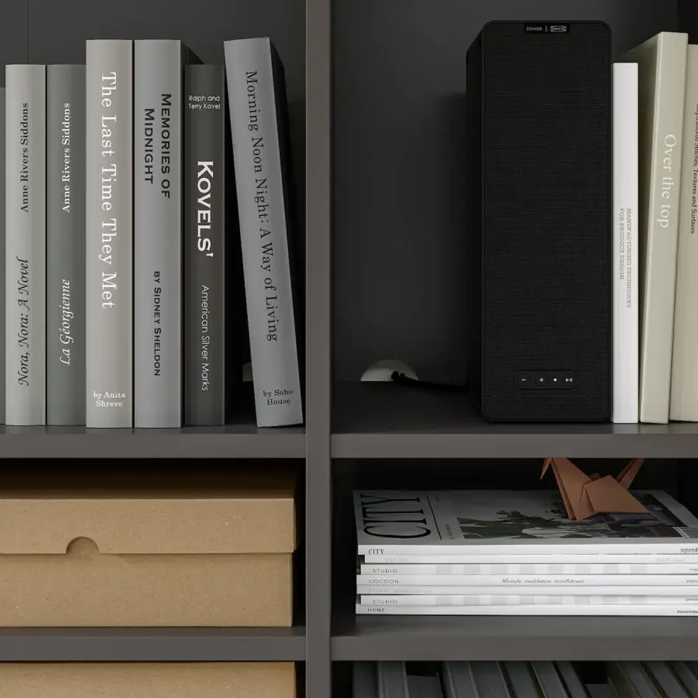 Книжный шкаф  - VIHALS IKEA/ ВИХАЛС ИКЕА, 95х37х140 см, черный