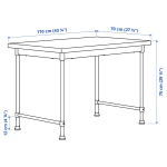 Письменный стол - IKEA KULLABERG, 110х70 см, под беленый дуб/черный, КУЛЛАБЕРГ ИКЕА