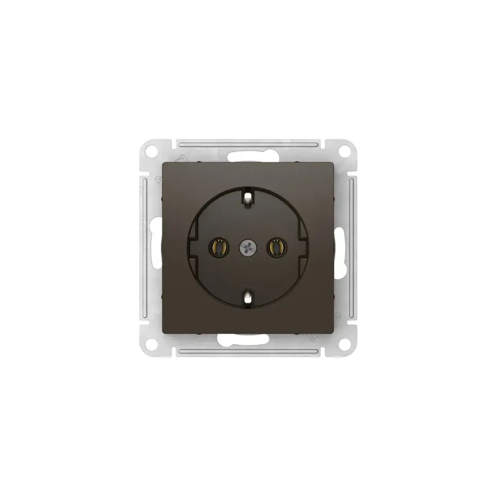 ATLASDESIGN РОЗЕТКА с заземлением без шторок, 16А, мех., быстрозажим. клем., МОККО
