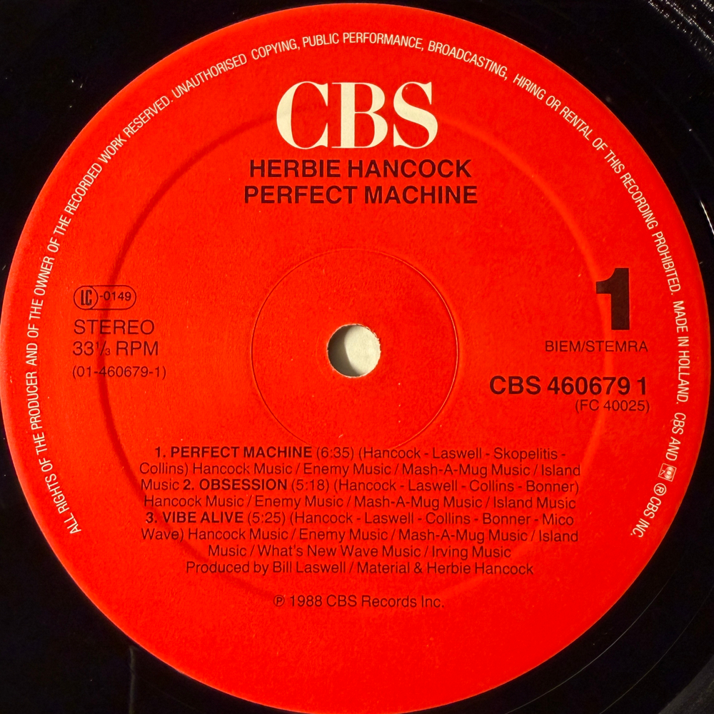 Herbie Hancock ‎– Perfect Machine (Голландия 1988г.)