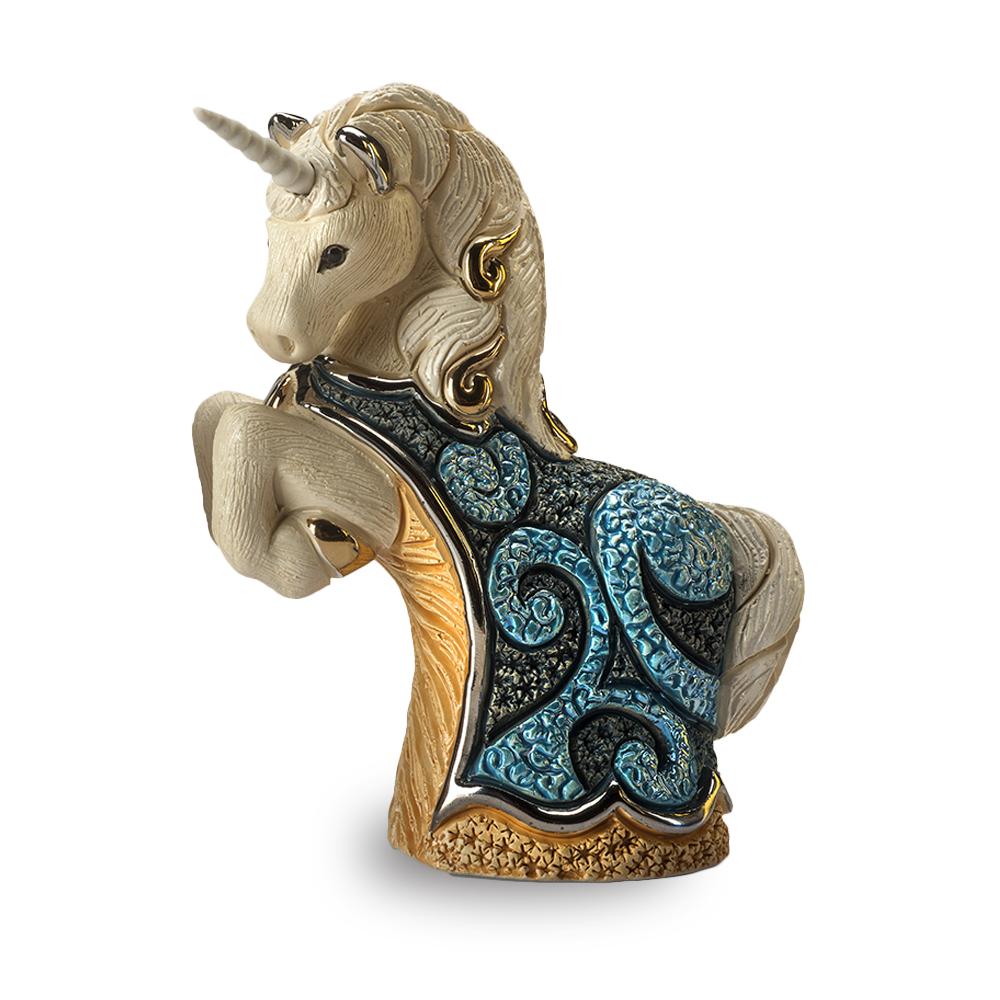 De Rosa Rinconada Статуэтка коллекционная Единорог голубой