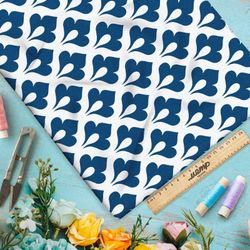 Ткань интерлок синий королевский узор