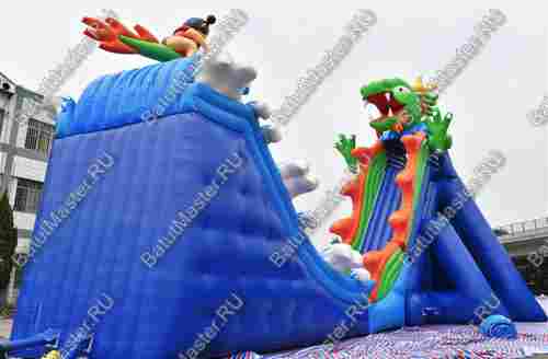 Надувной наземный аквапарк «Драконья гора», 27*17*11 м