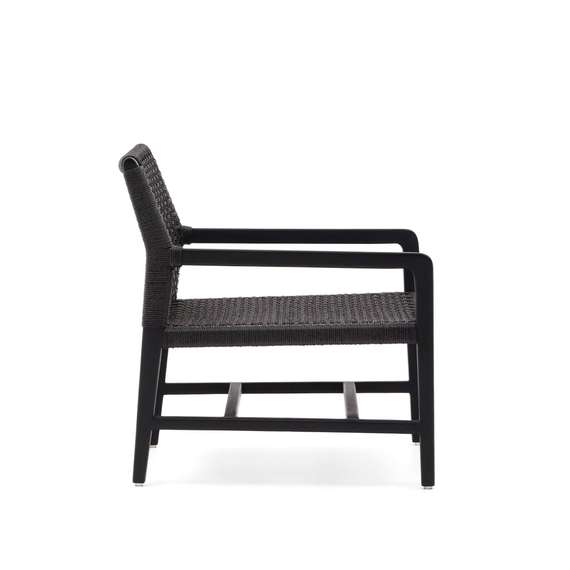 Кресло Sabolla из массива тика, черное